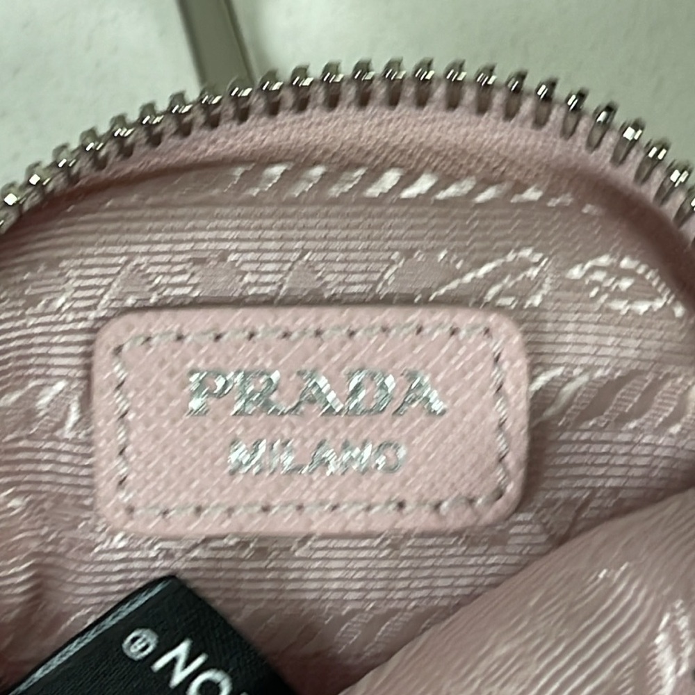 Prada 2005 Re-Edition Mini Bag Attachments for Nylon Bag with Silver Chain Pink - Picture 8 of 16